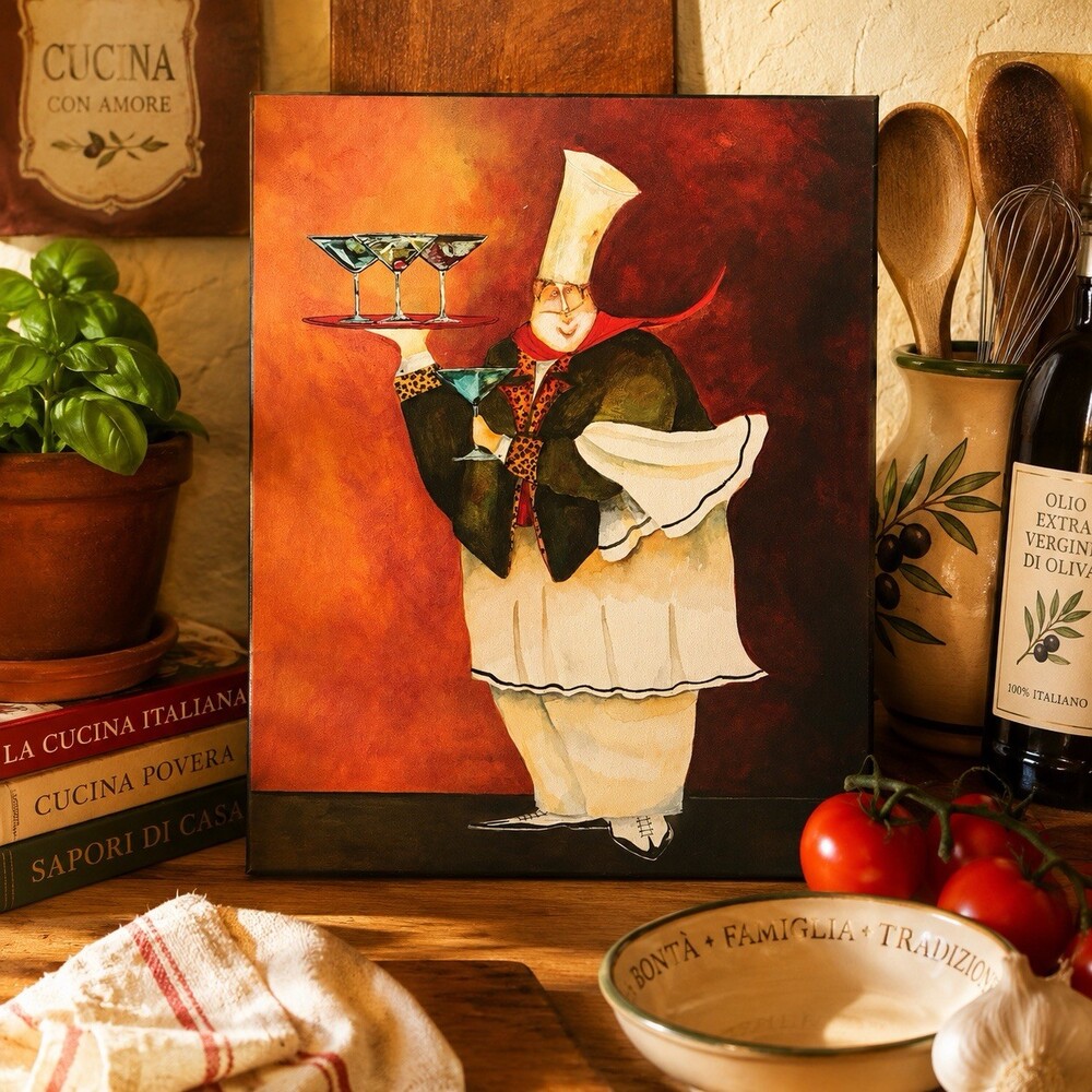 Wild Martini By Jennifer Garant Fat Chef Kitchen Art Decor Laminate Wood 14x11